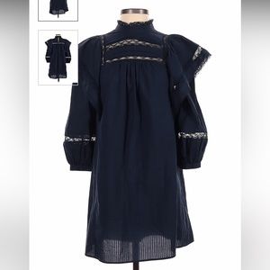 Anthropologie Dark Blue Dress Lace (good for summer)